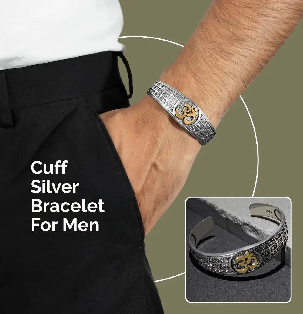 cuff silver bracelet for men