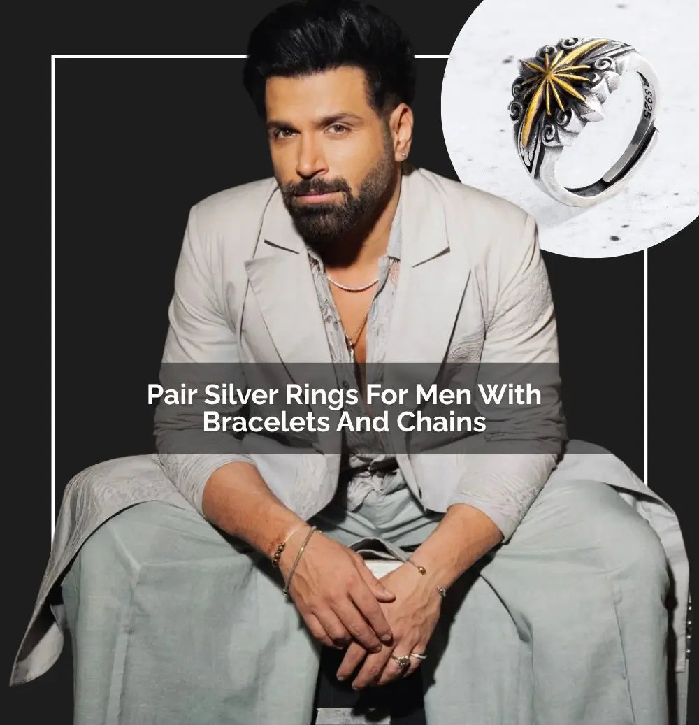 Strong Men Rinba How to Pair Silver Rings for Men With Bracelets and Chains