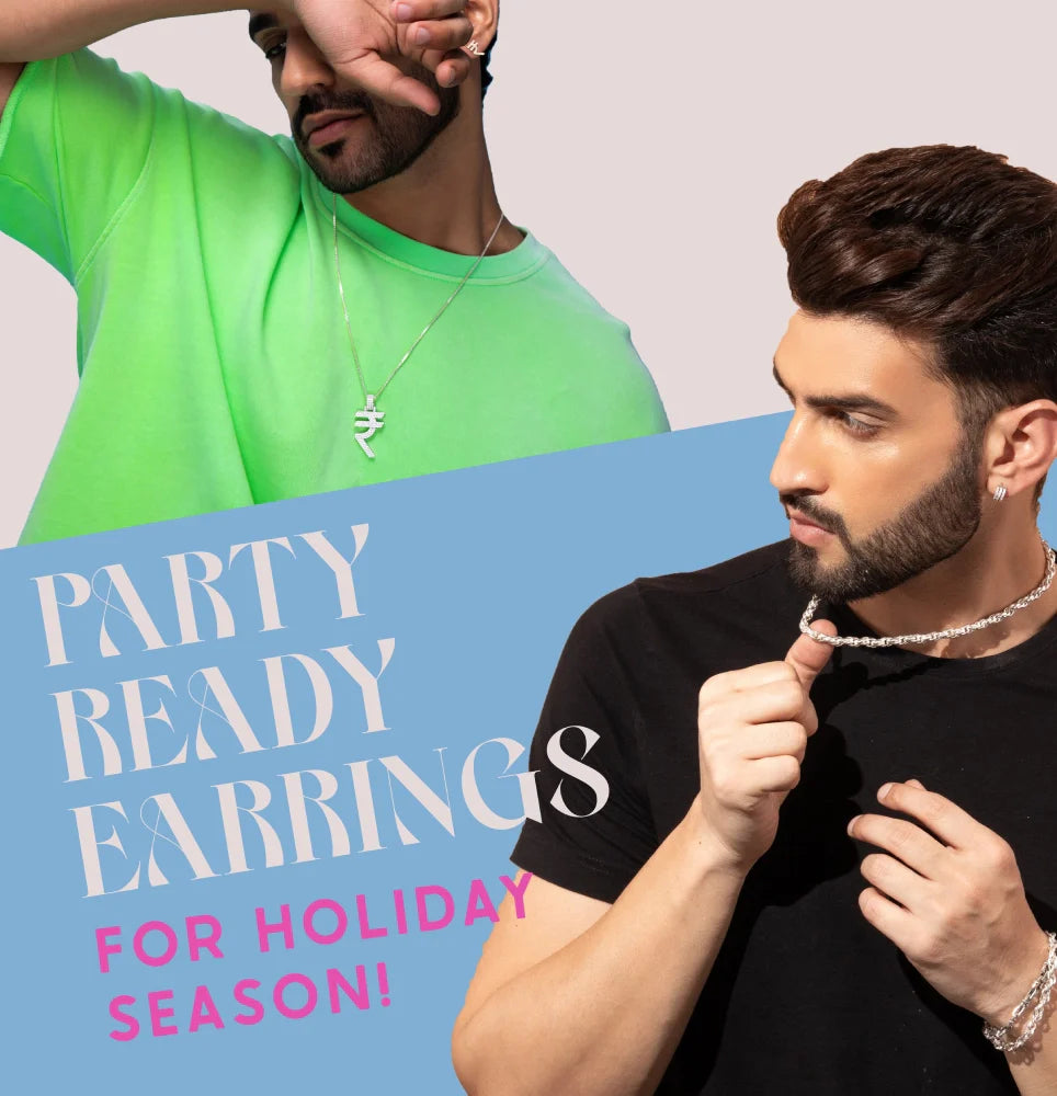 Men's Earrings for Parties and New Year Eve