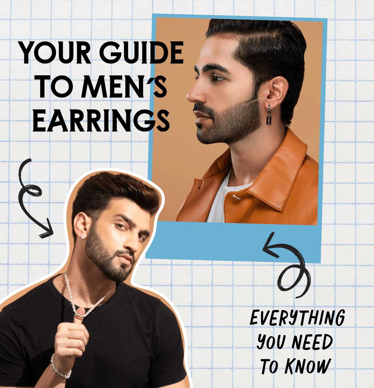 Stylish and Masculine Silver Earrings for Men