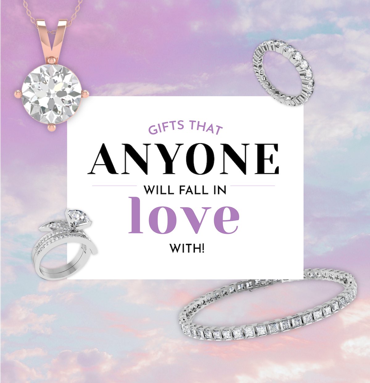 Elegant jewelry gift ideas for anyone, featuring sparkling diamond rings, necklaces, and bracelets, perfect for pleasing a picky person.