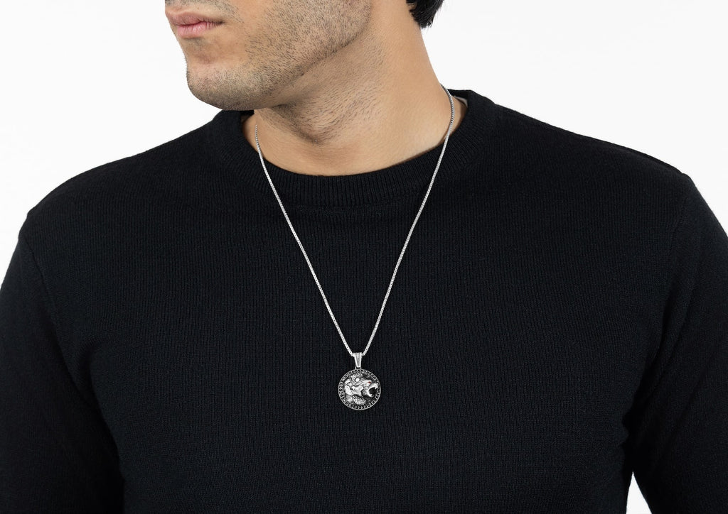 Alpha Wolf Pendant For Men By Orionz Jewels