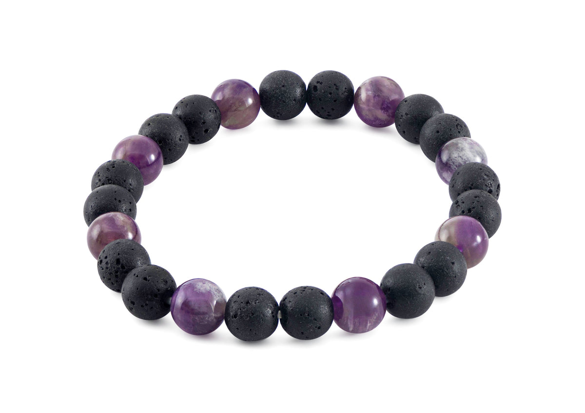 Amethyst & Lava Energy Bracelet