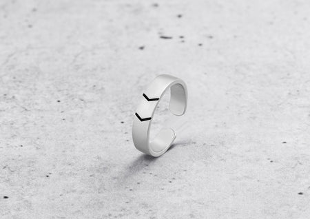 Arrow Band Silver Ring