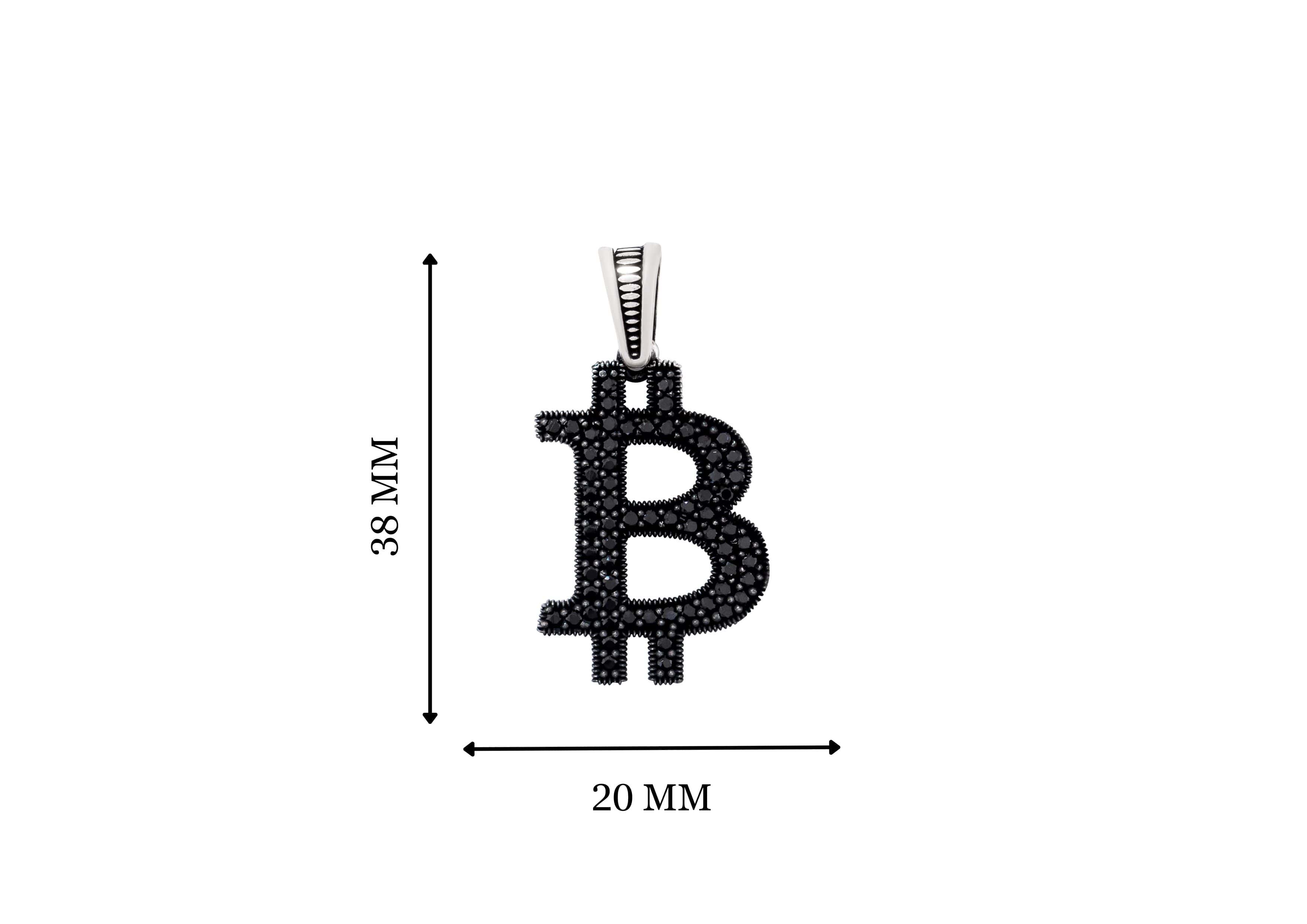 Bitcoin Monogram Bitcoin Monogram 925 Silver Pendant for Men | Orionz Jewels