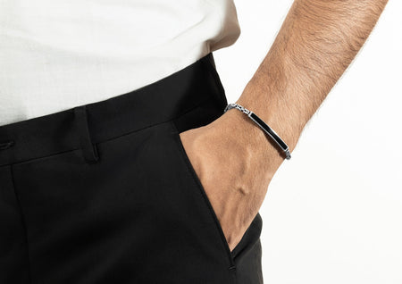 Black Curve Bracelet For Boys By Orionz Jewels