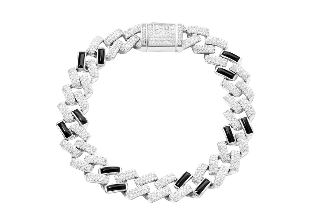 Black Iced Cuban Link Bracelet For Men By Orionz Jewels