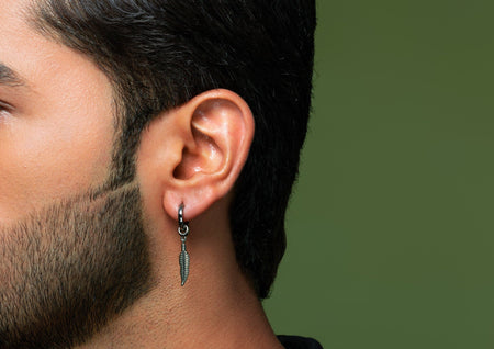 Boho Feather Dangle Earring For Men By Orionz Jewels