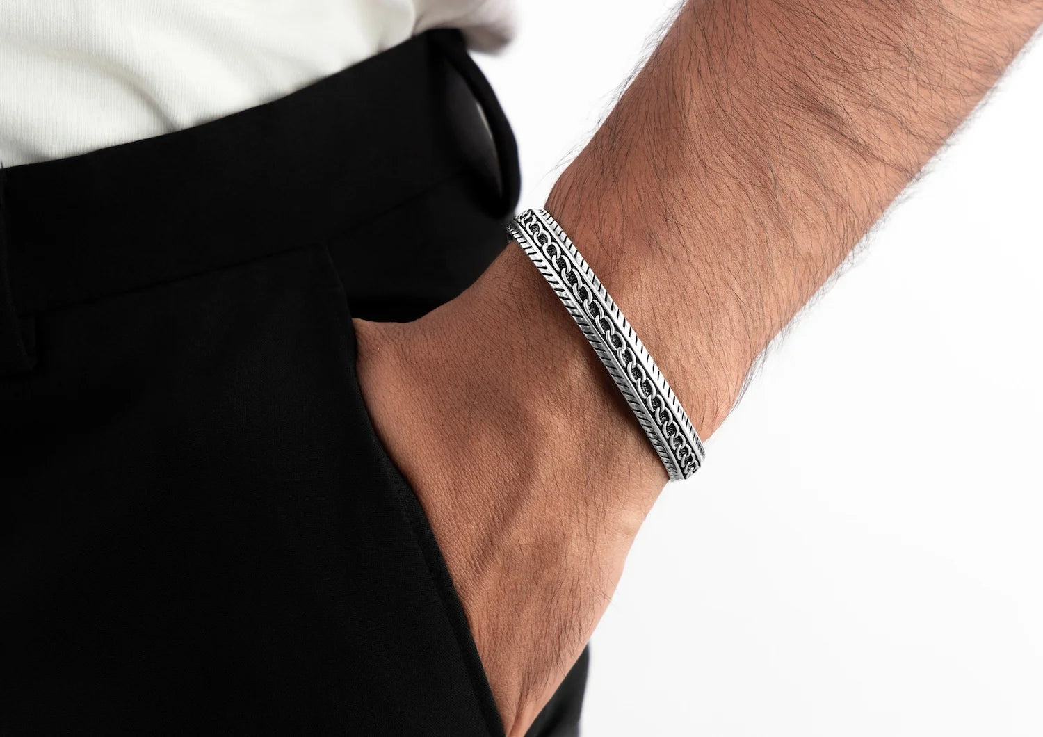 Chainline Cuff Kada For Men By Orionz Jewels