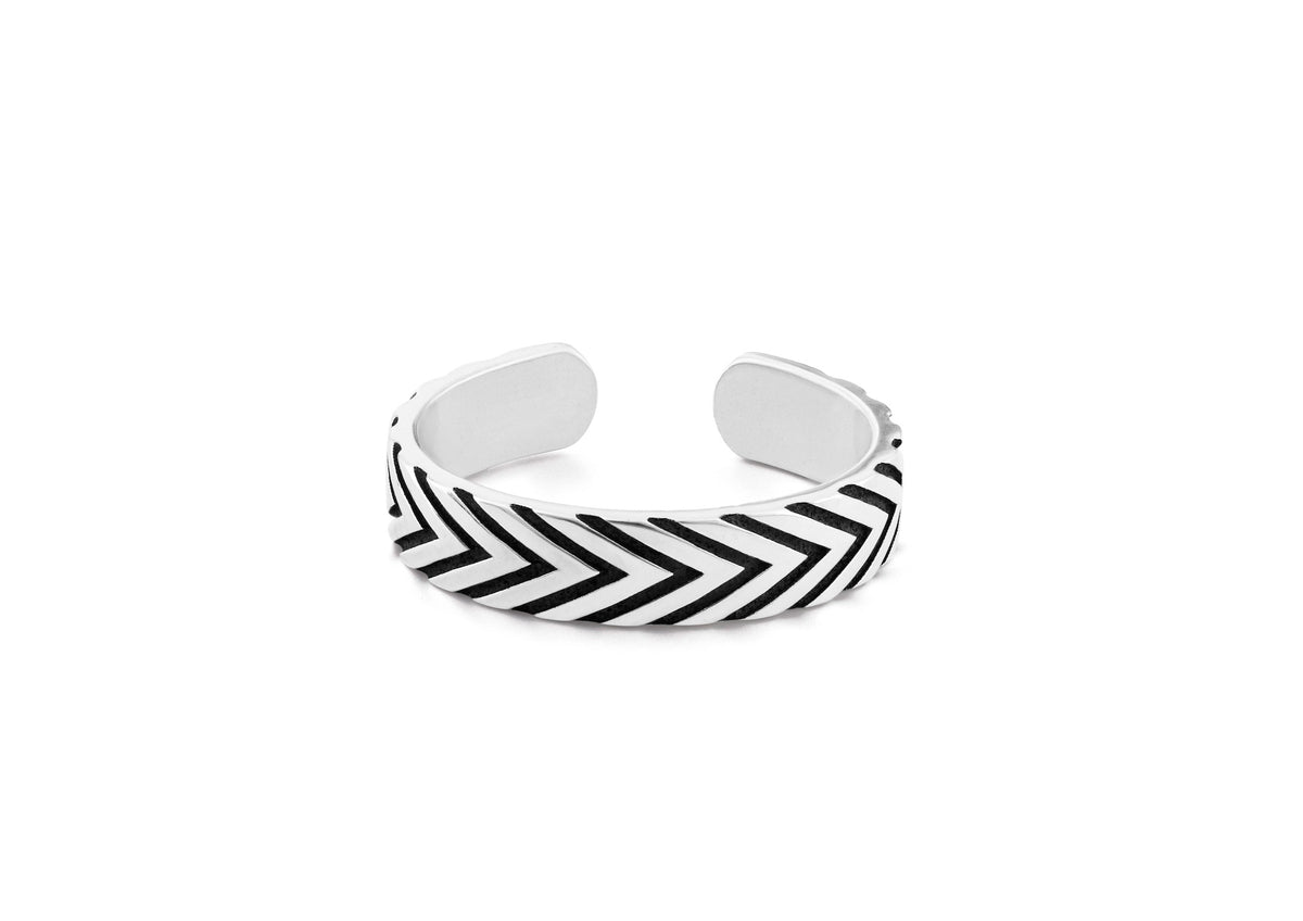 Chevron Edge Silver Ring