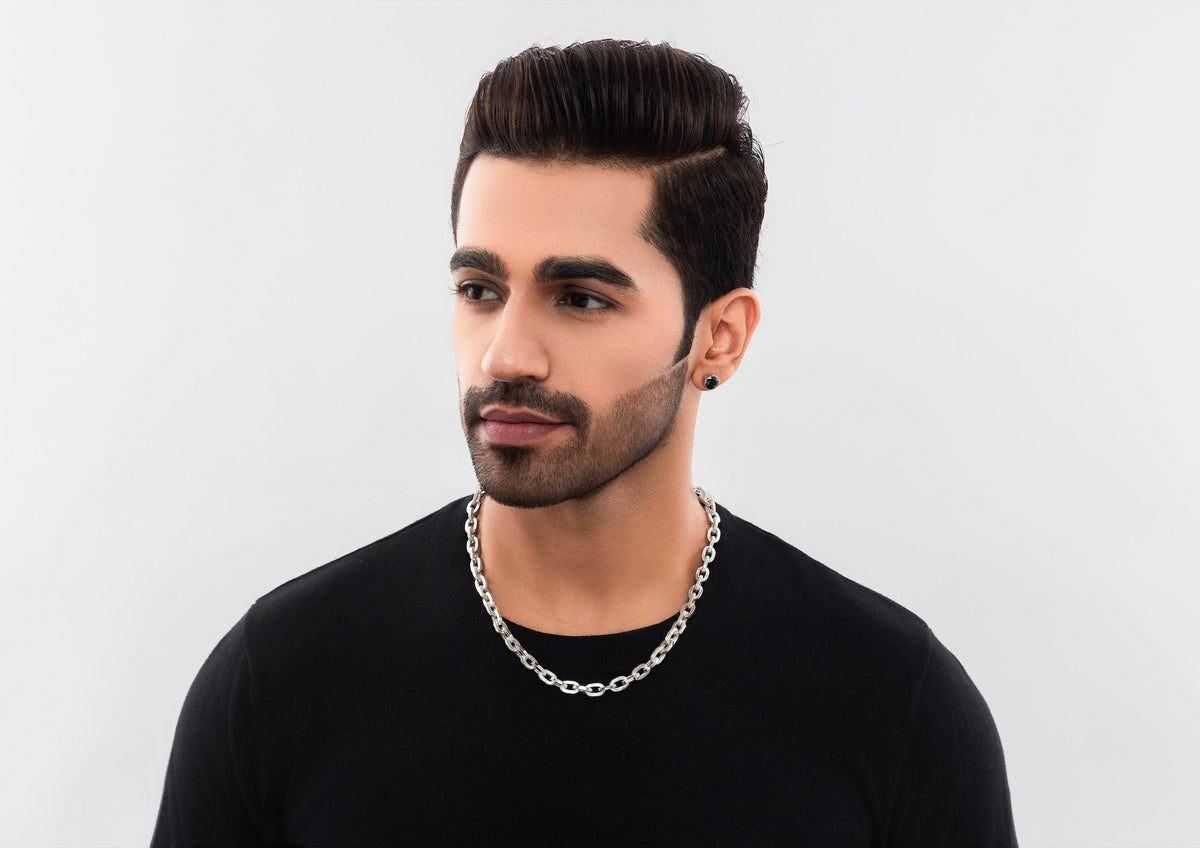 Classic Cable Link Silver Chain For Men By Orionz Jewels