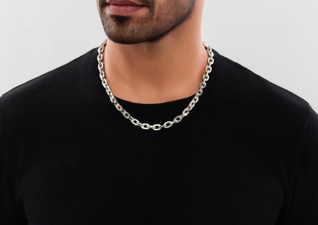Classic Cable Link Silver Chain For Men By Orionz Jewels