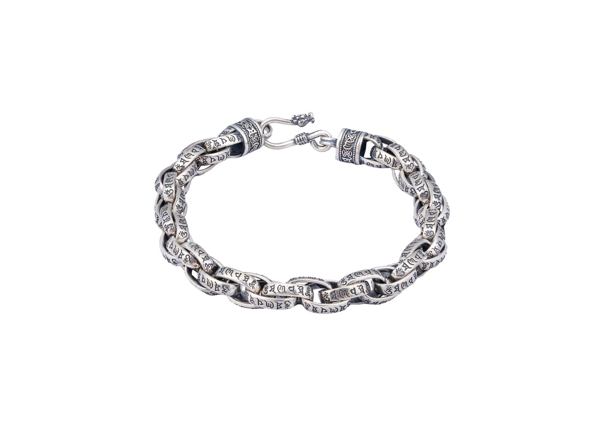 Cosmic Chant Oxidised Silver Bracelet For Men By Orionz Jewels