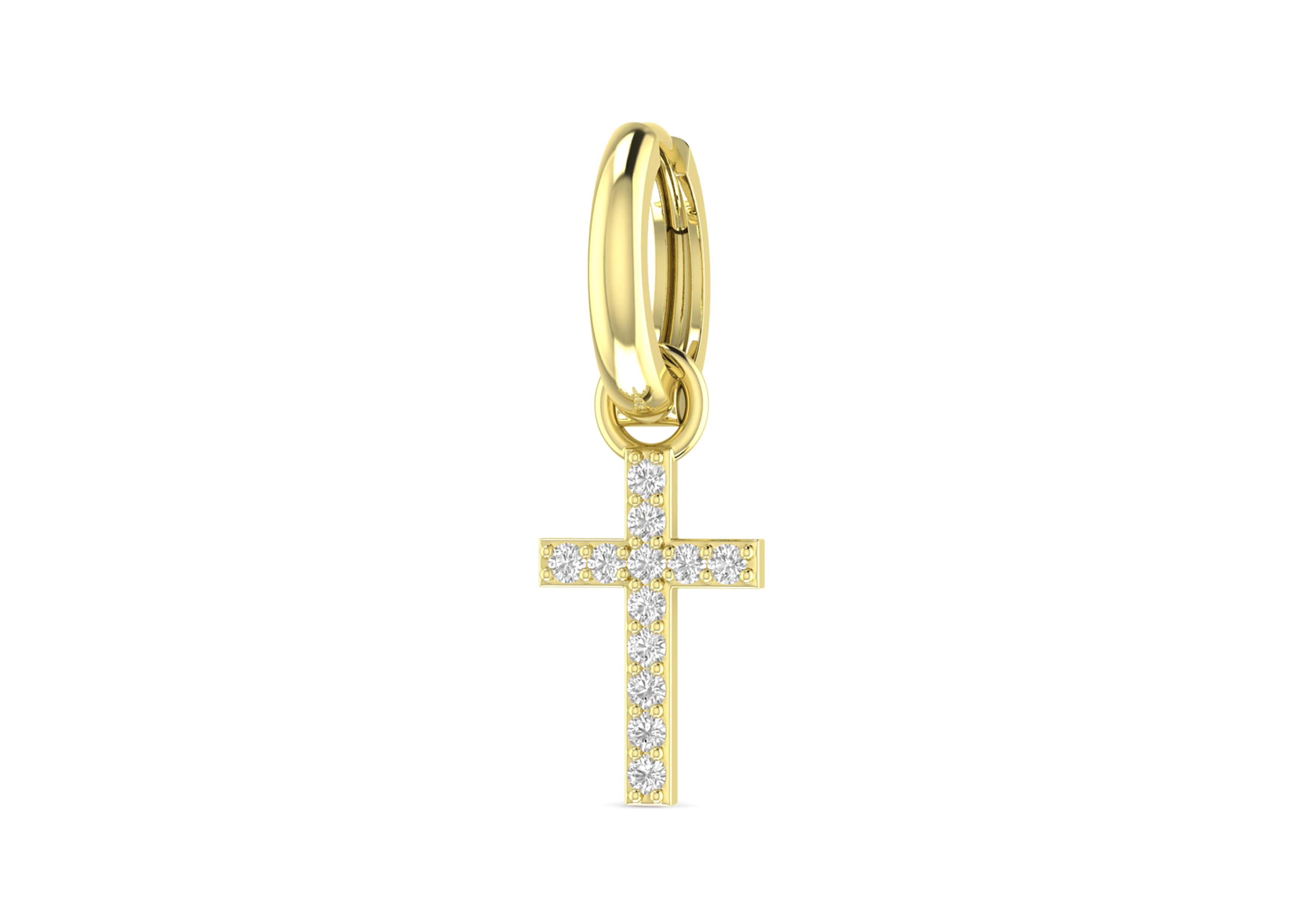 Gold cross drop earrings best sale mens