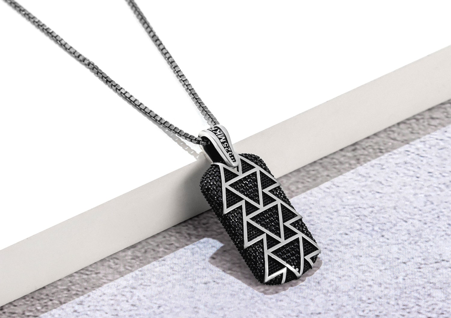 Dark Iced Dog Tag For Men By Orionz Jewels