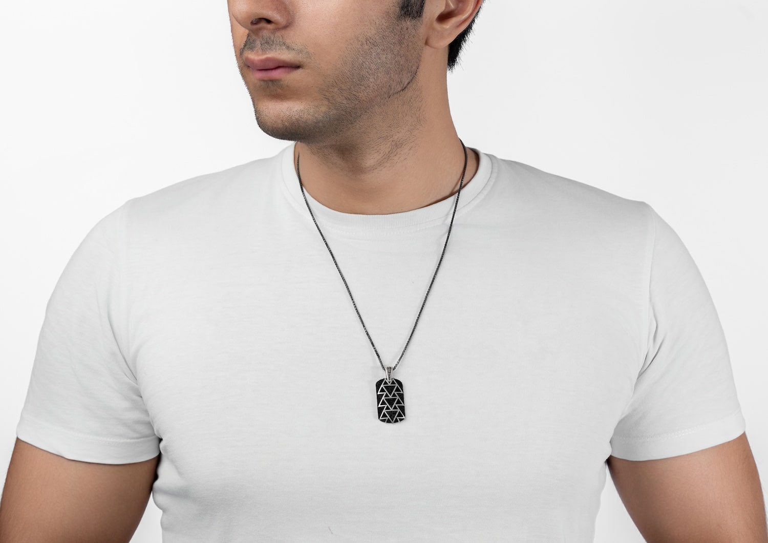 Dark Iced Dog Tag For Men By Orionz Jewels