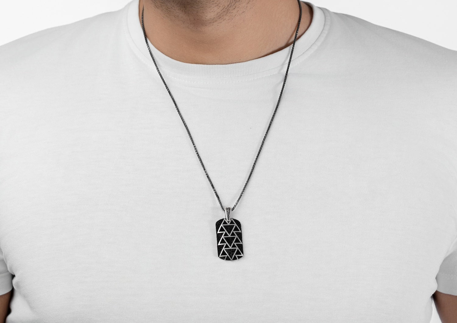 Dark Iced Dog Tag For Men By Orionz Jewels