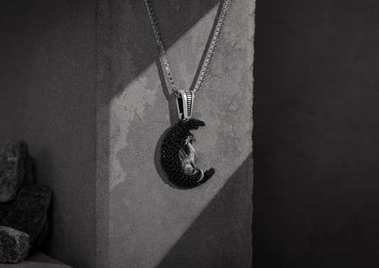 Dragon Moon Silver Pendant And Locket For Men By Orionz Jewels