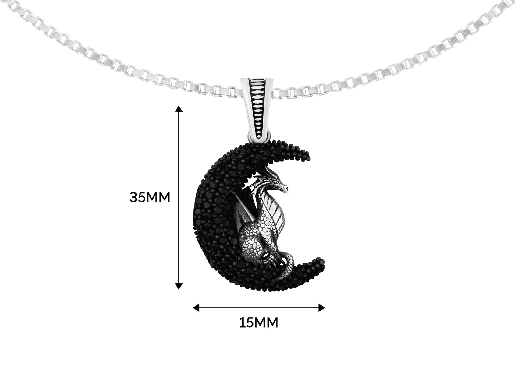 Dragon Moon Silver Pendant And Locket For Men By Orionz Jewels