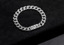 Dragon Textured Cuban Link Bracelet In Oxidised Silver By Orionz Jewels