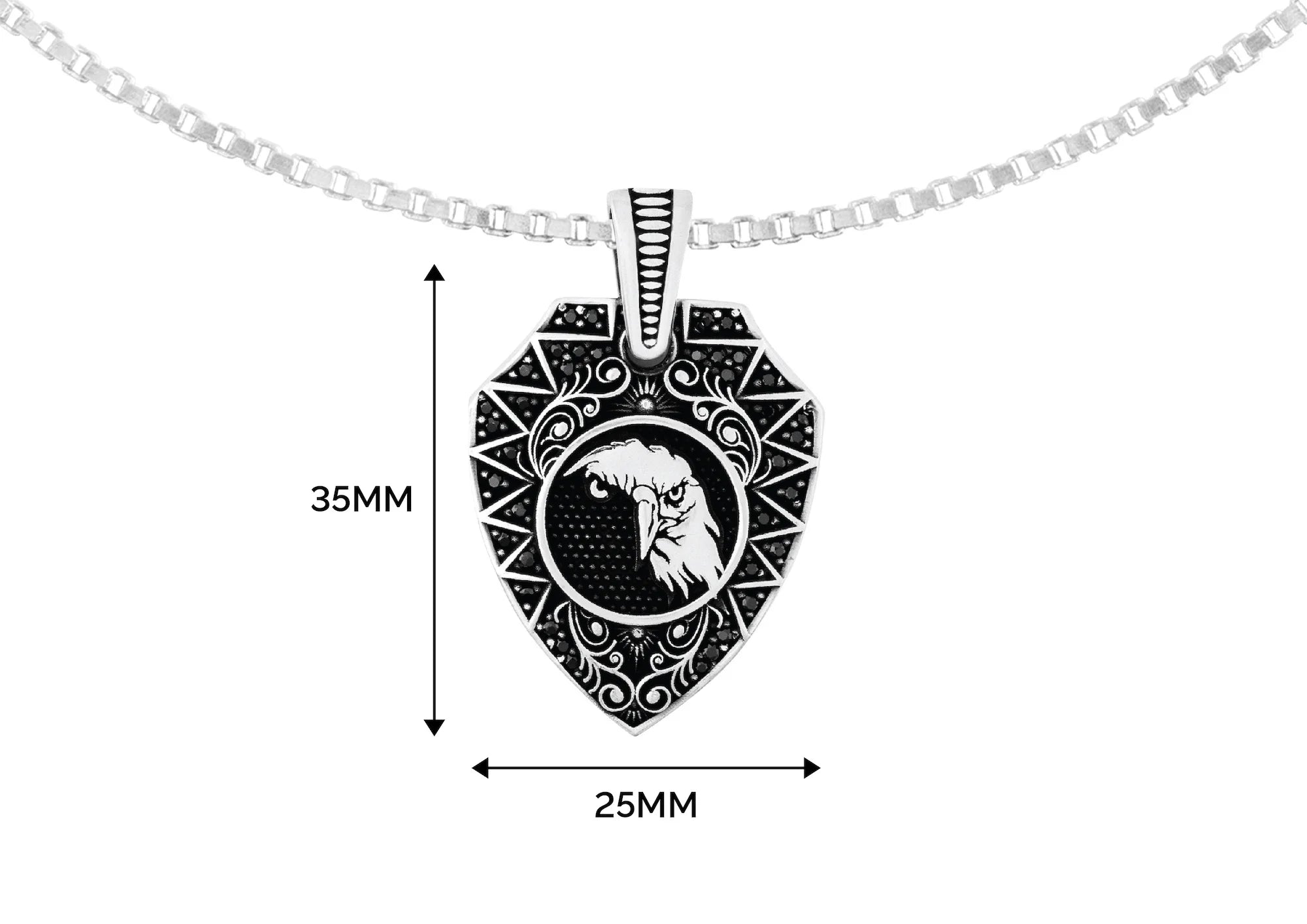 Eagle Shield Silver Pendant And Locket For Men By Orionz Jewels