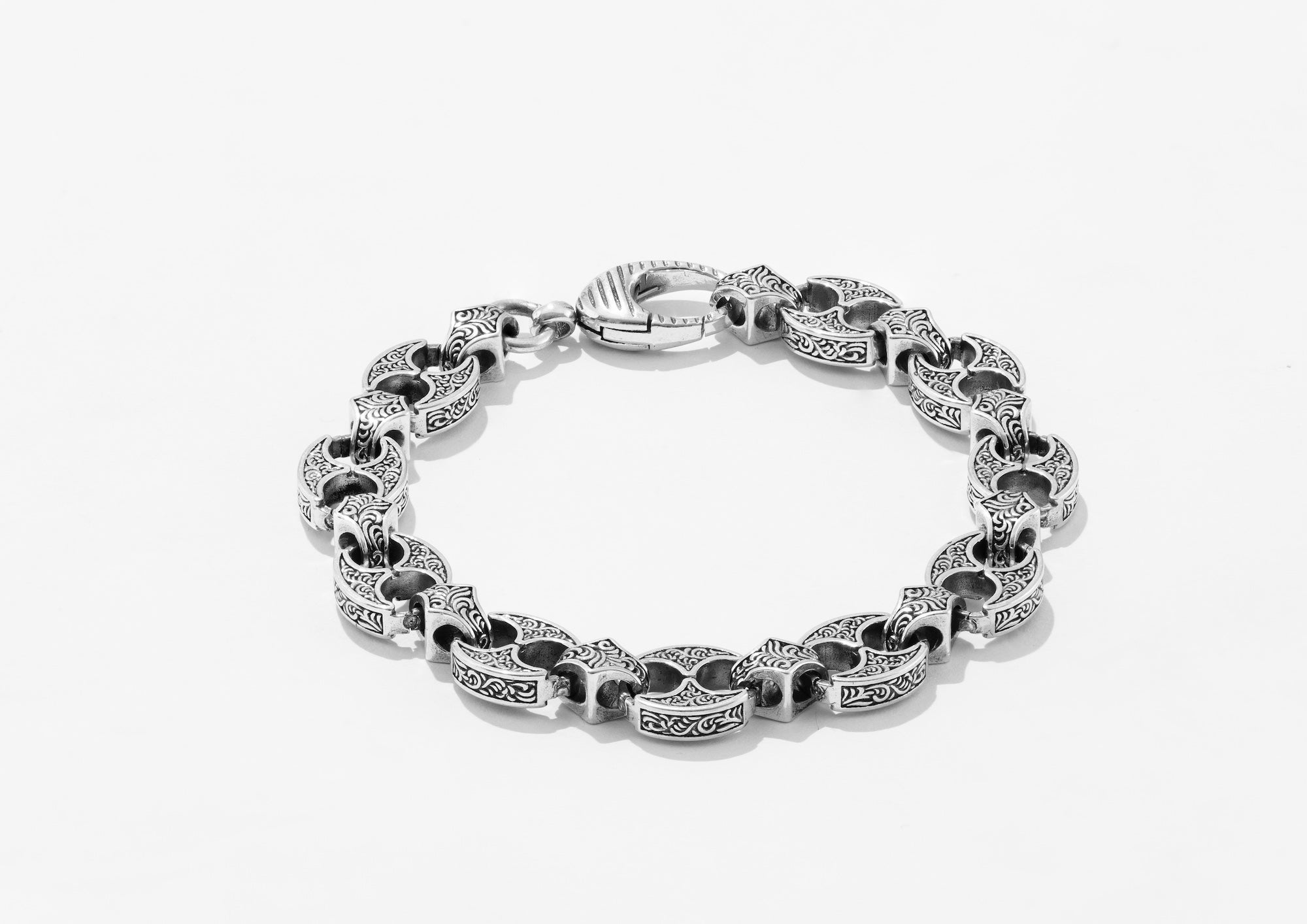 Engraved Battle Axe Bracelet For Men In Oxidised Silver By Orionz Jewels