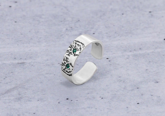Eye Of The Tiger Silver Ring For Men By Orionz Jewels