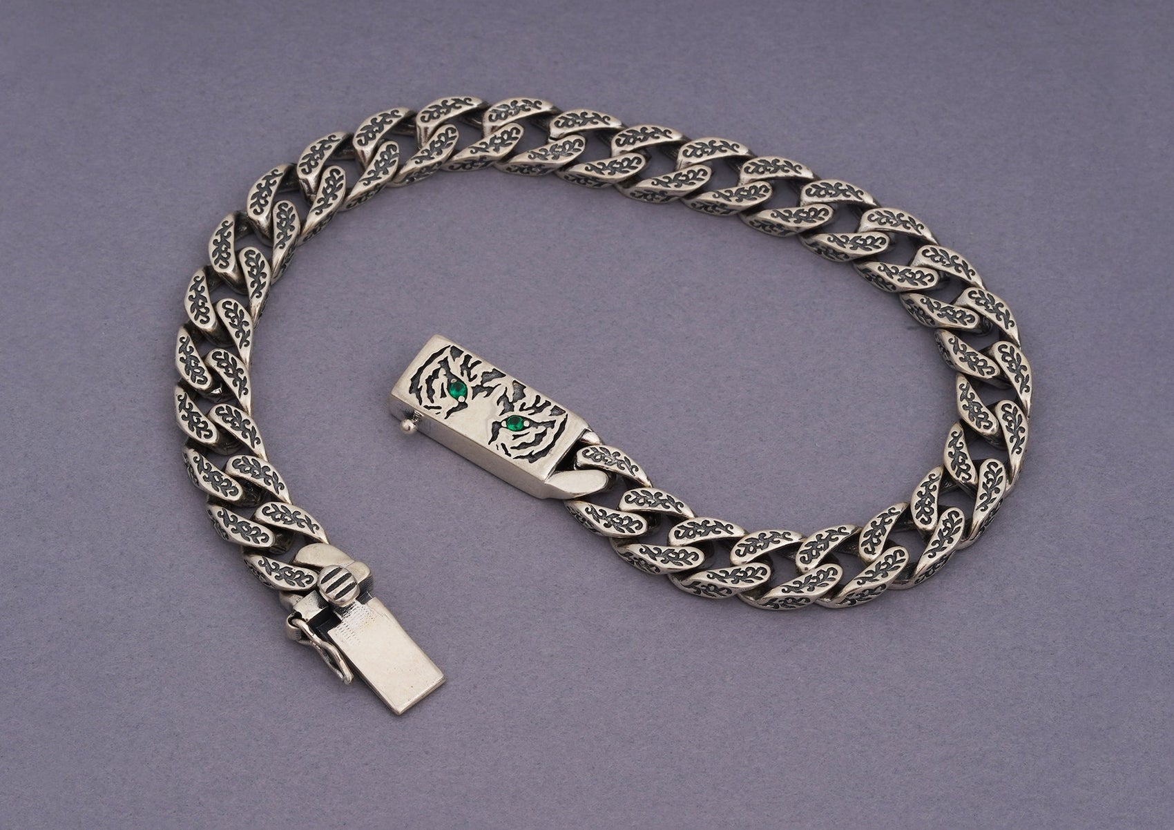 Eye Of The Tiger Men Silver Bracelet By Orionz Jewels