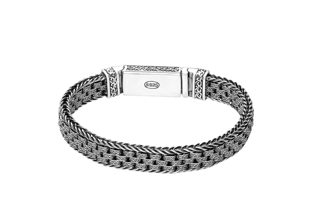 Forever Yours Oxidised Gents Bracelet By Orionz Jewels