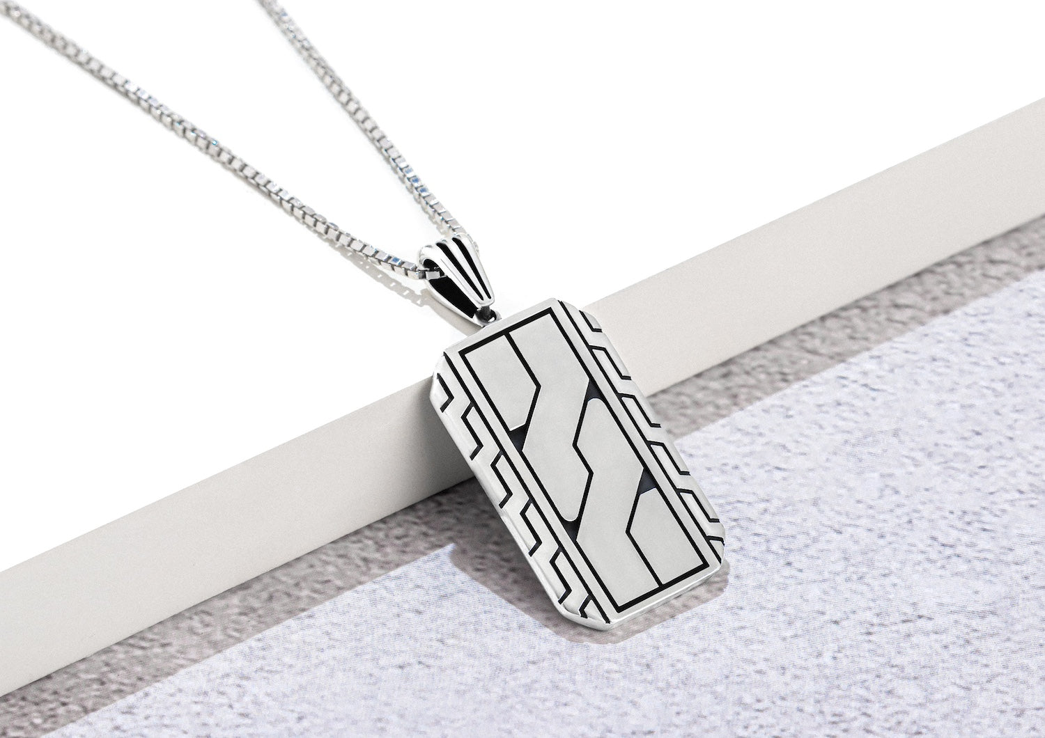Geometric Dog Tag Pendant By Orionz Jewels