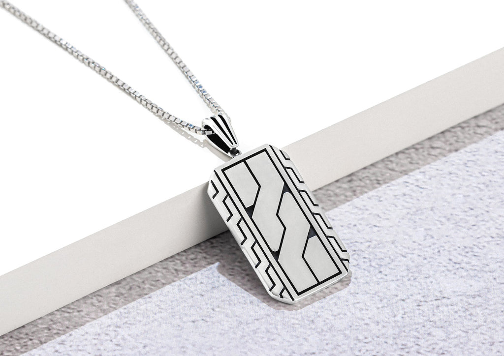 Geometric Dog Tag Pendant By Orionz Jewels