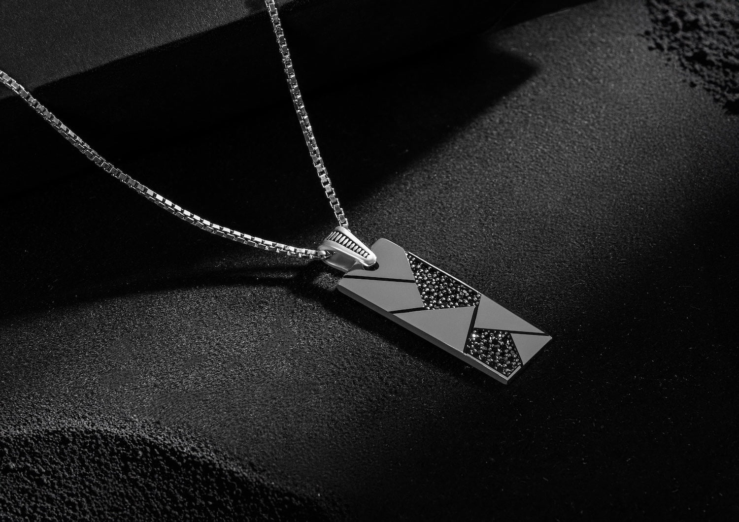 Geometric Obsidian Dog Tag By Orionz Jewels