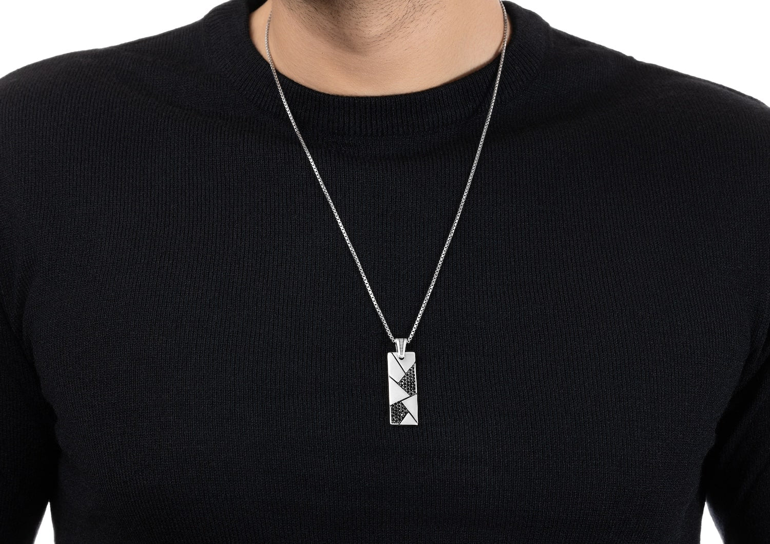 Geometric Obsidian Dog Tag By Orionz Jewels