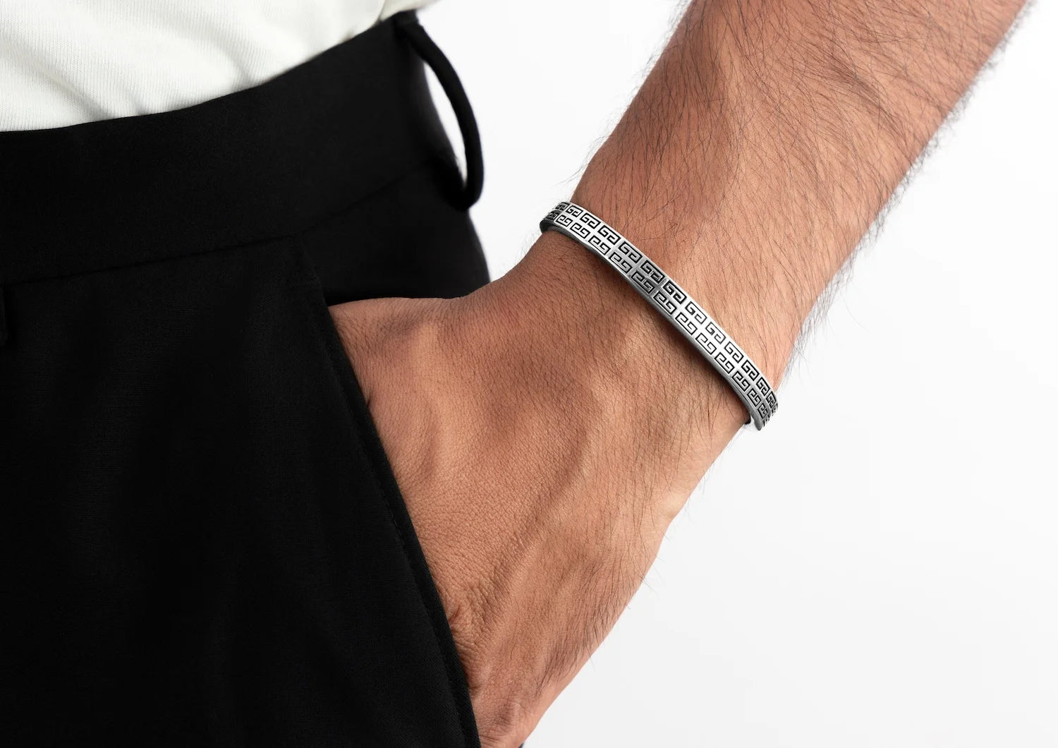 Greco Edge Cuff Bracelet For Men By Orionz Jewels