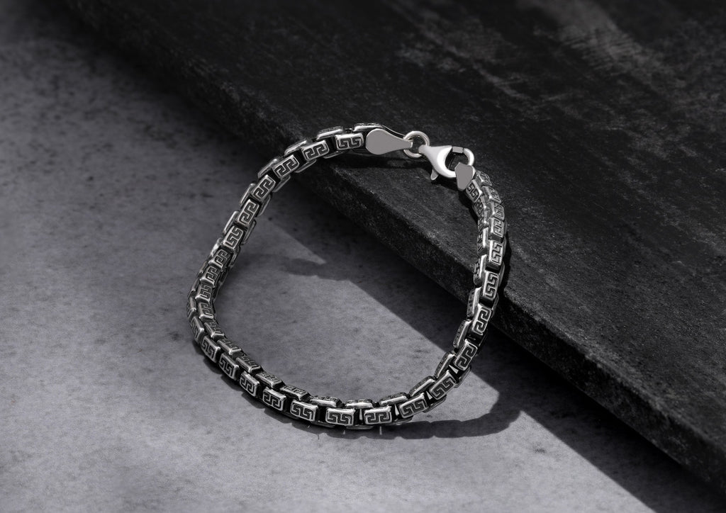 Greek Key Box Bracelet  For Men By Orionz Jewels