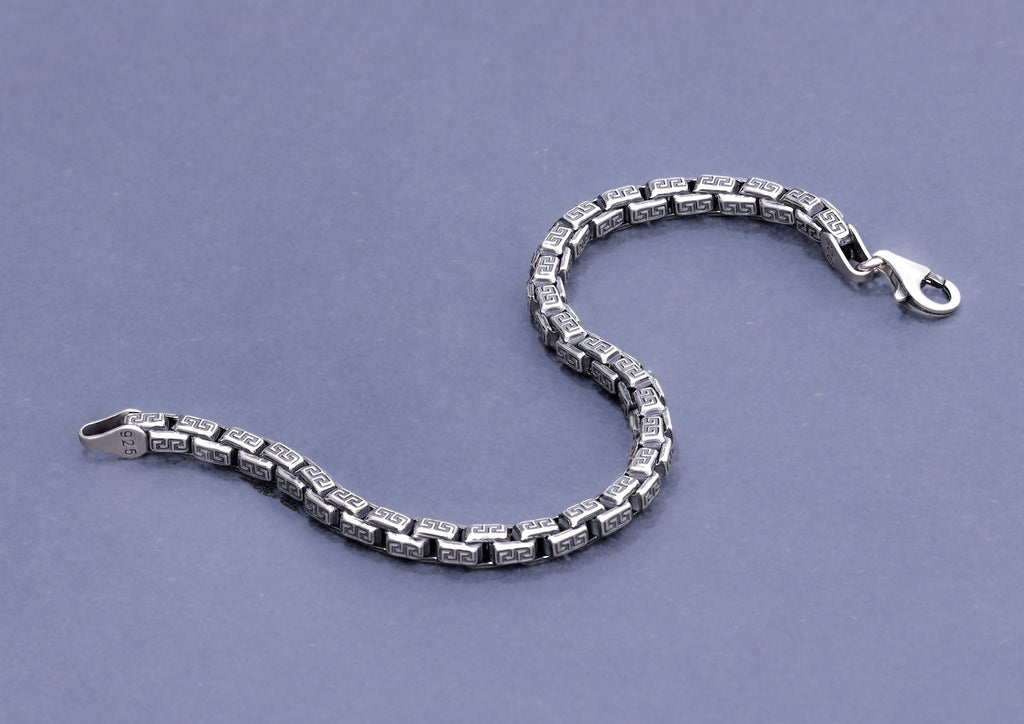Greek Key Box Bracelet  For Men By Orionz Jewels