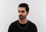 Greek Key Oxidised Box Chain For Men By Orionz Jewels