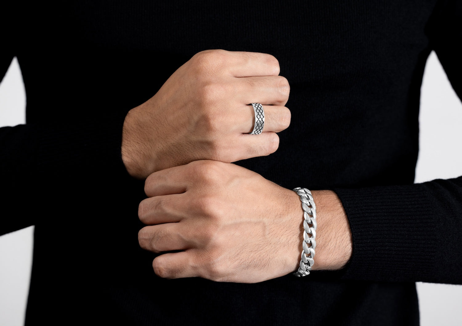 Gridlock Silver Band