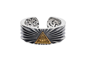 Eye of Providence Illuminati Silver Ring for Men