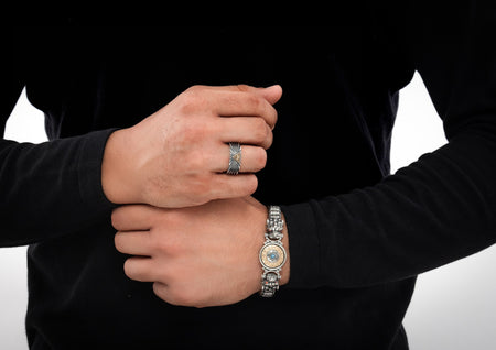 Eye Of Providence Illuminati Ring In Oxidised Silver By Orionz Jewels