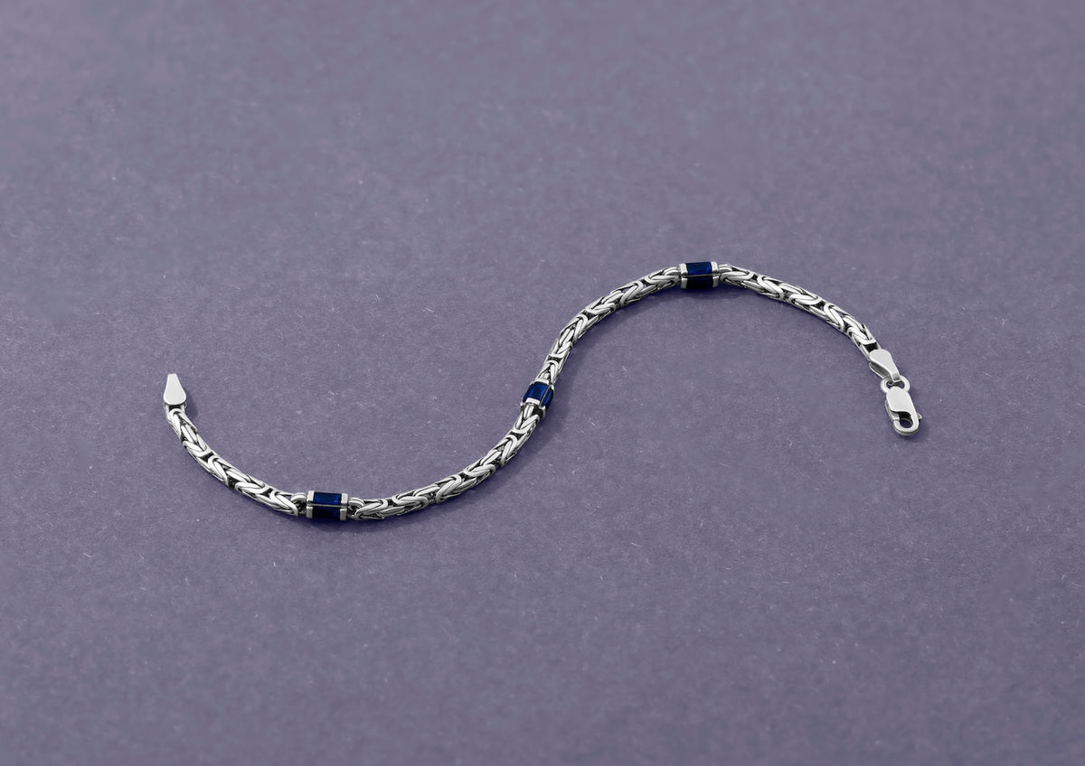 Indigo Crown Link Bracelet For Men By Orionz Jewels