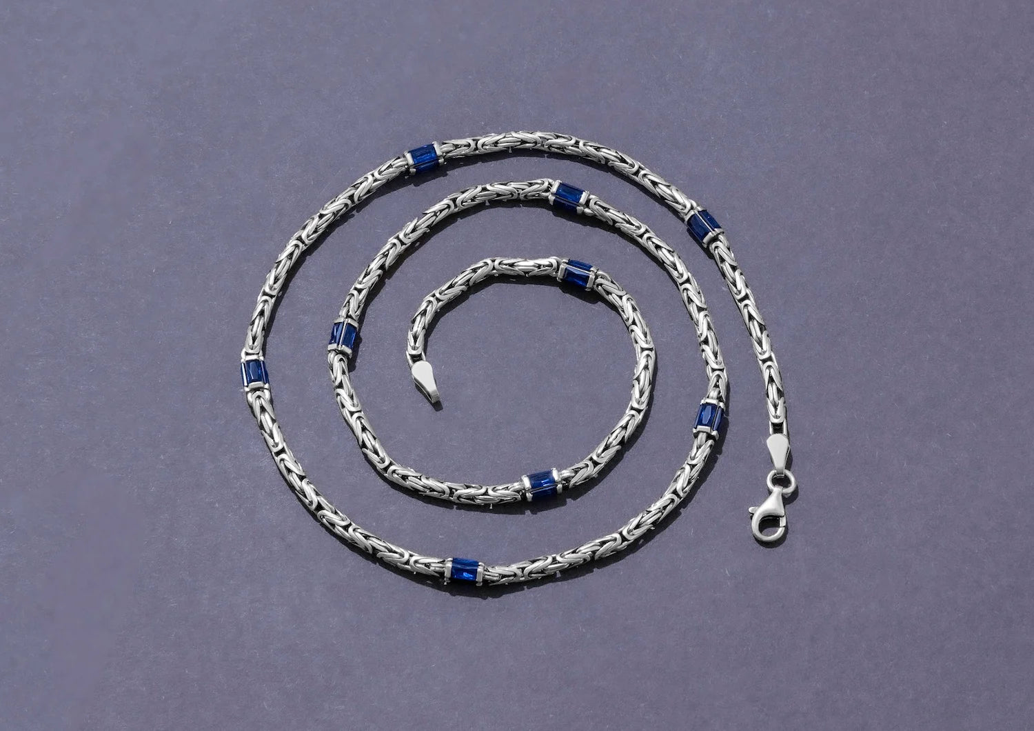 Indigo Crown Link Chain For Men By Orionz Jewels