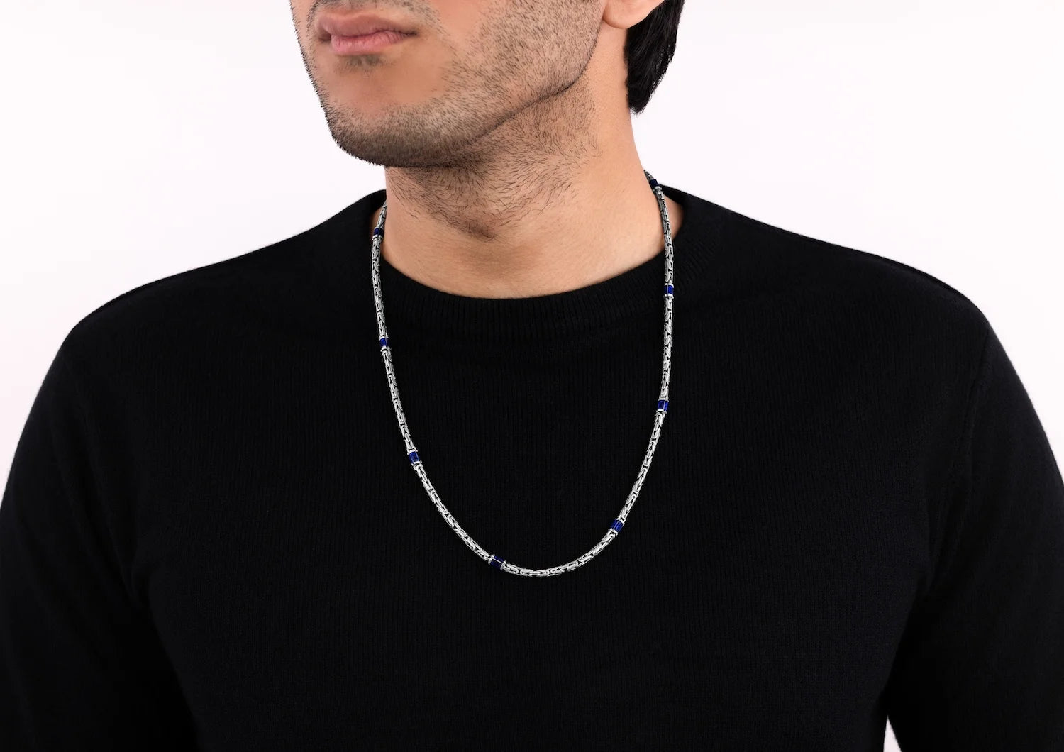 Indigo Crown Link Chain For Men By Orionz Jewels