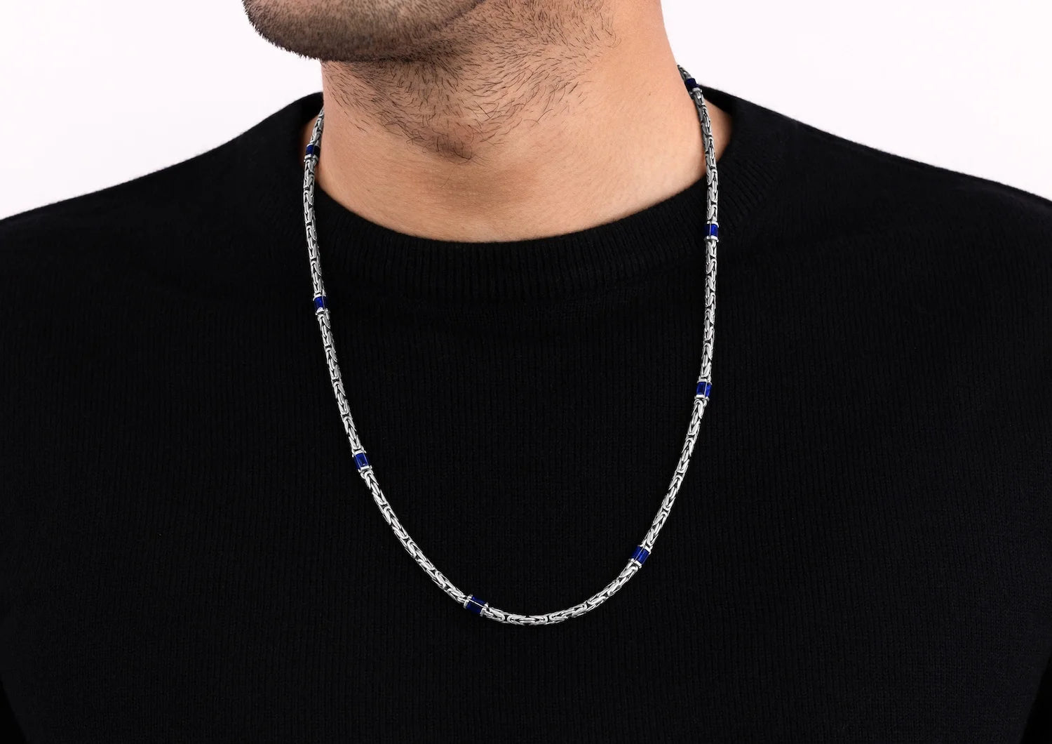 Indigo Crown Link Chain For Men By Orionz Jewels