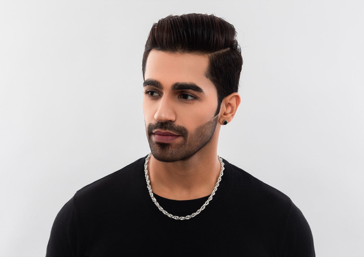Intertwined Rope Link Silver Chain For Men By Orionz Jewels