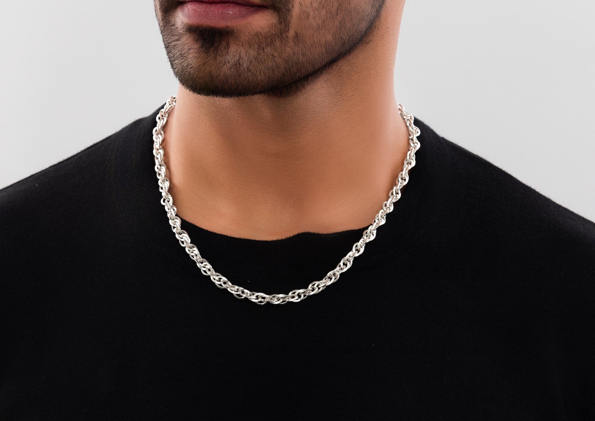 Intertwined Rope Link Silver Chain For Men By Orionz Jewels