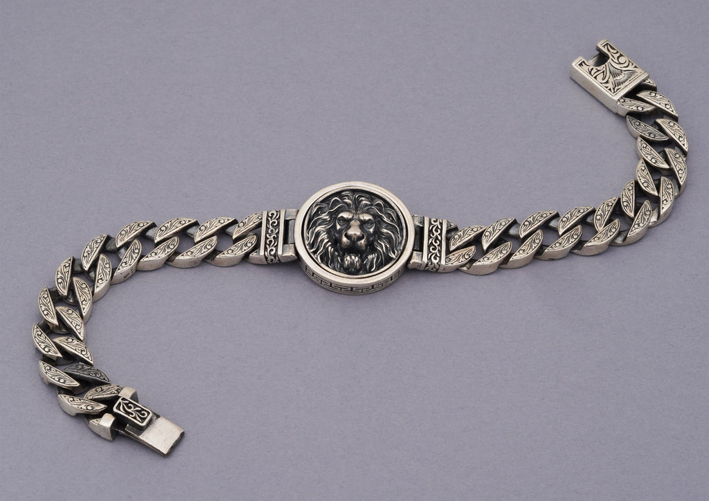 King of the Jungle Silver Bracelet For Men