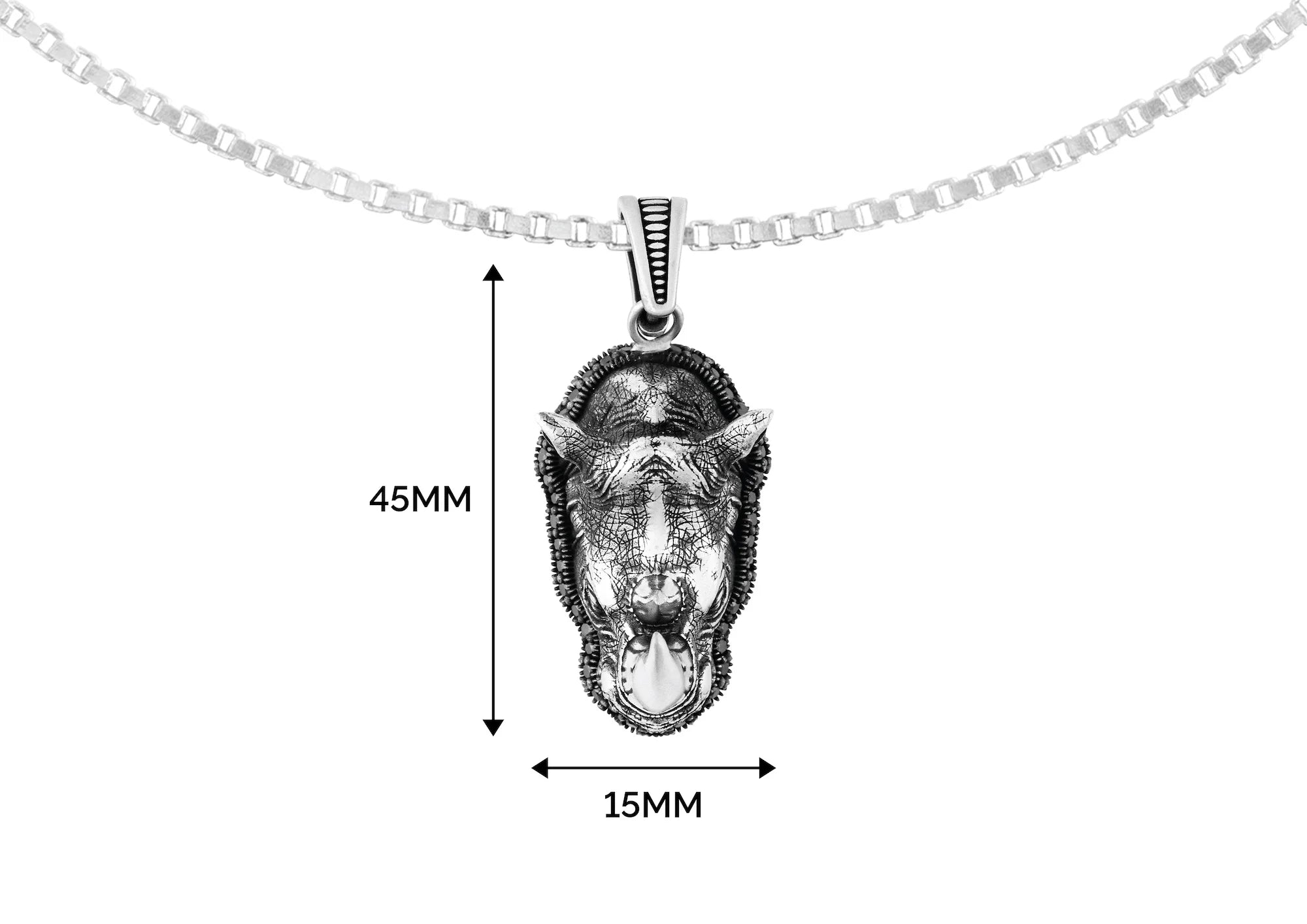 Majestic Rhino Silver Pendant And Locket For Men By Orionz Jewels