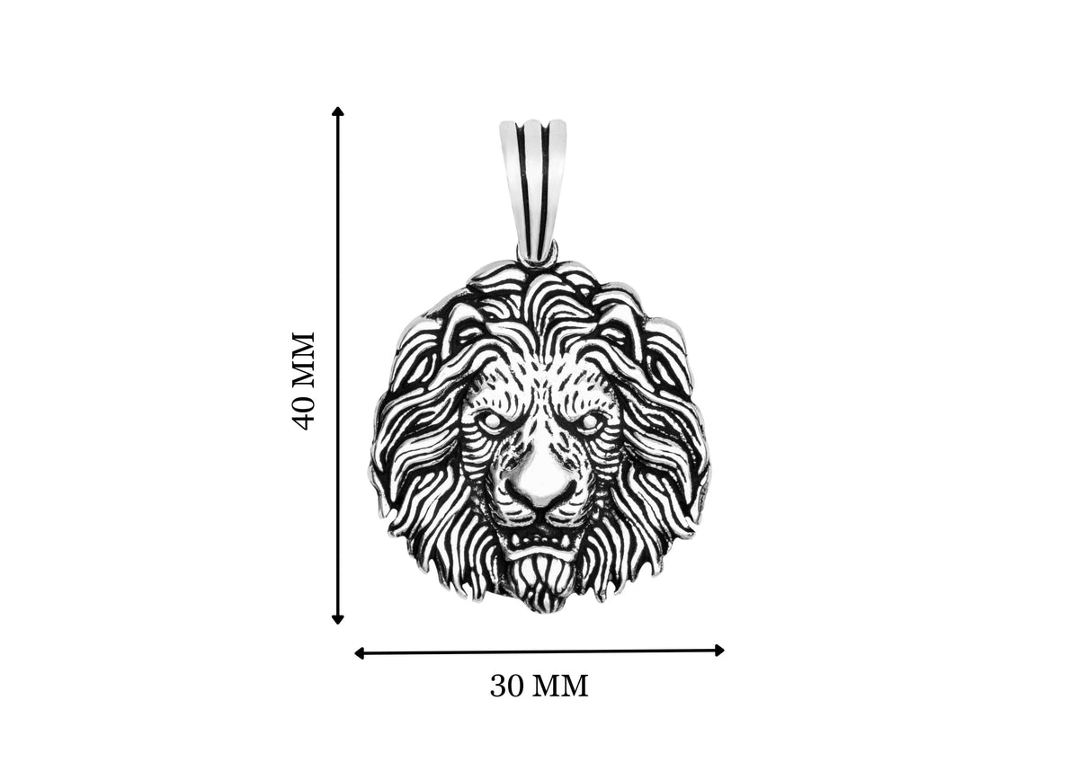 Mufasa Pendant In Oxidised Silver By Orionz Jewels