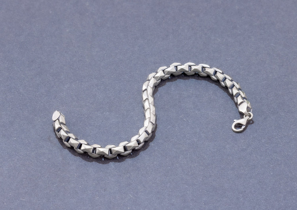 Multi Faceted Box Link Bracelet For Men By Orionz Jewels